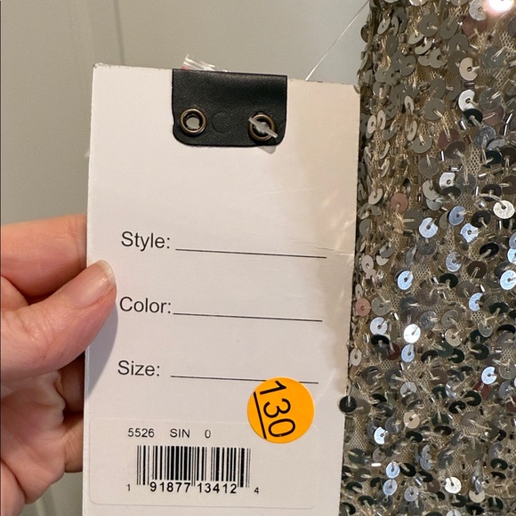 NWT Mac Duggal Elegant Gold Silver Sequin Dress Size 0 Holiday Party New Years - Picture 14 of 16